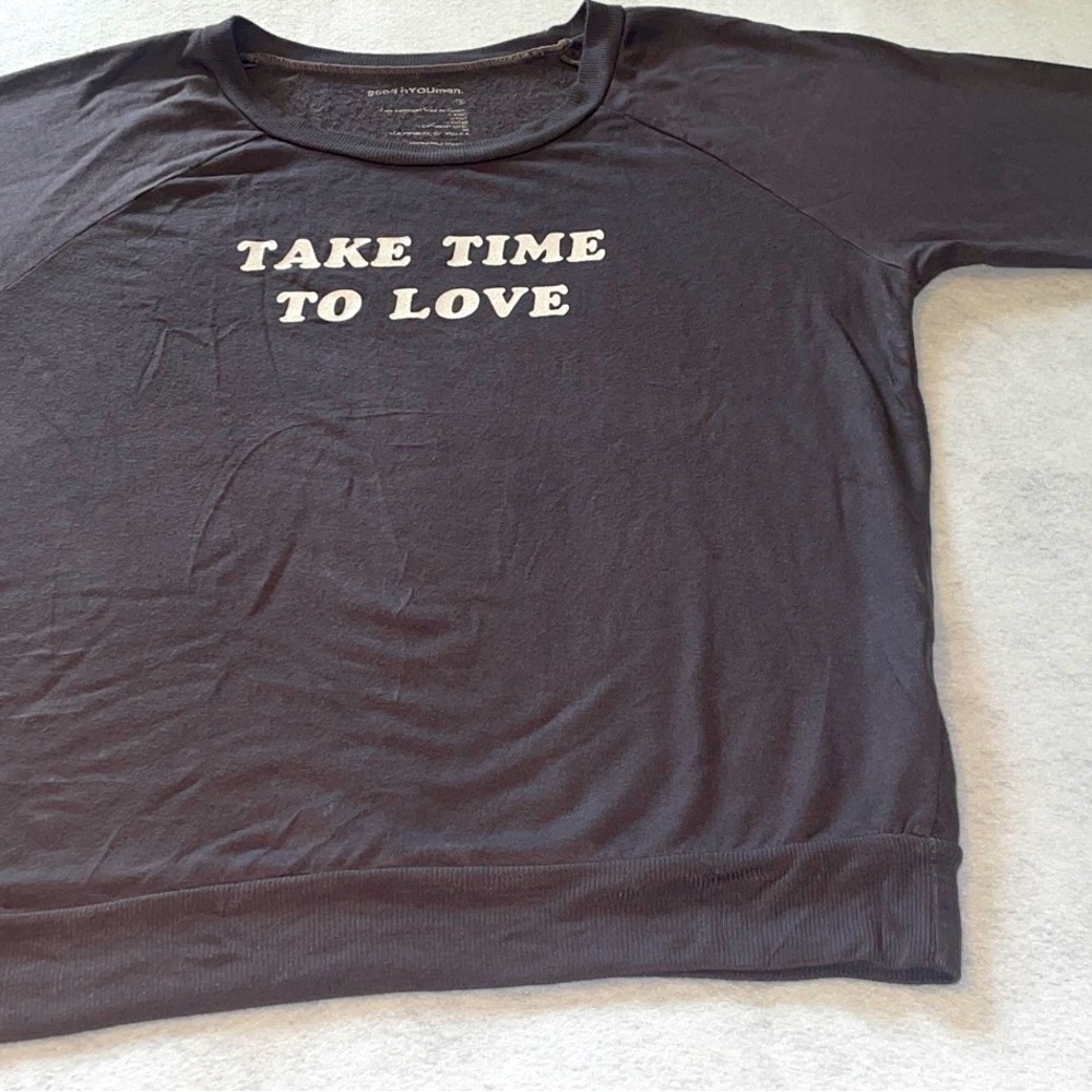 Good hYOUman Take Time To Love The Dave Sweatshirt Women's Small Gray